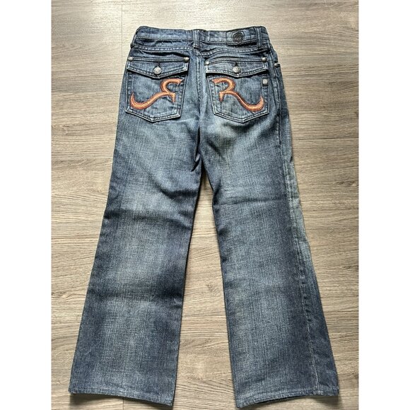 Rock & Republic Girls Size 12 Jeans Youth Blue dark Wash Denim Button Fly - Picture 5 of 9